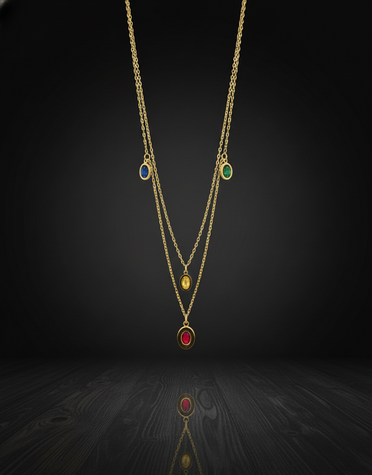 Prexela 'Celestial Gemstone' Layered Necklace – Stories of Color, Balance & Grace
