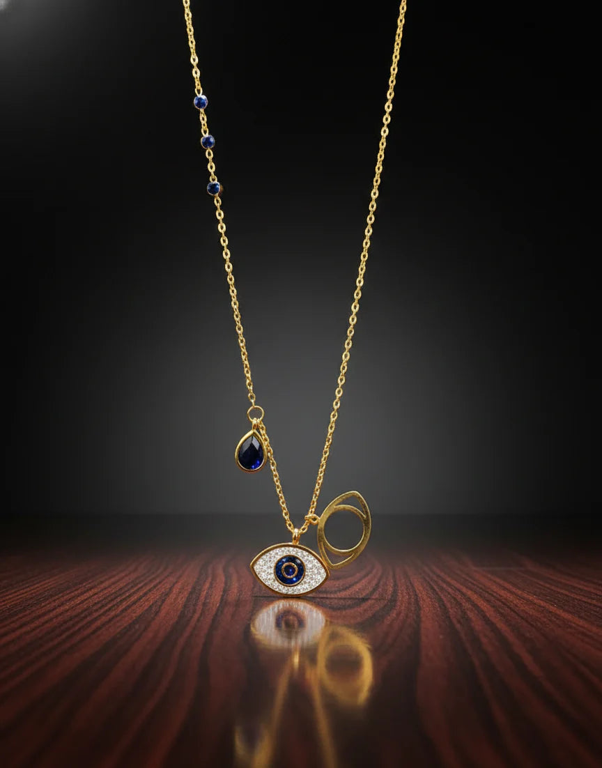 Evil Eye Charm Necklace | A Symbol of Protection in Golden Grace