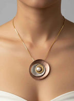 Elegance Pearl Jewellery Set | Necklace & Earrings in Gold-Tone Finish