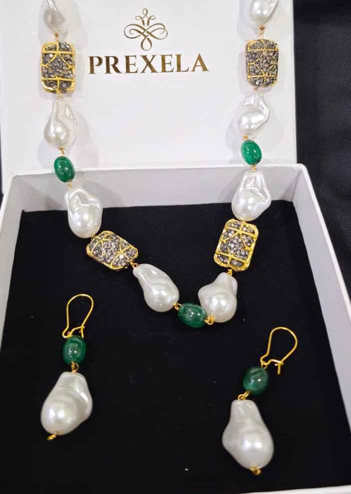 Royal Baroque Necklace Set | Luxury Gold-Plated Traditional Jewellery