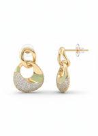 Infinite Glow Link Earrings | Gold-Tone Statement Jewellery