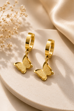 Golden Butterfly Hoop Earrings
