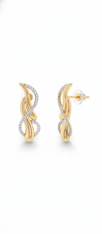 Eternal Flow Earrings | Sculpted Gold-Tone Statement Jewellery