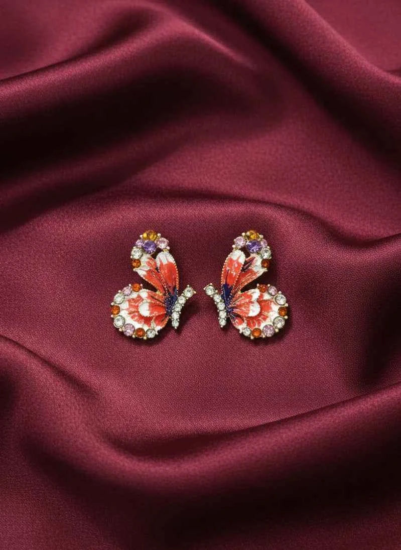 Butterfly Earrings | Gold-Tone Art-Inspired Statement Jewellery