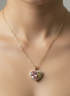 Heart of Passion Jewellery Set | Necklace & Earrings in Gold-Tone Finish
