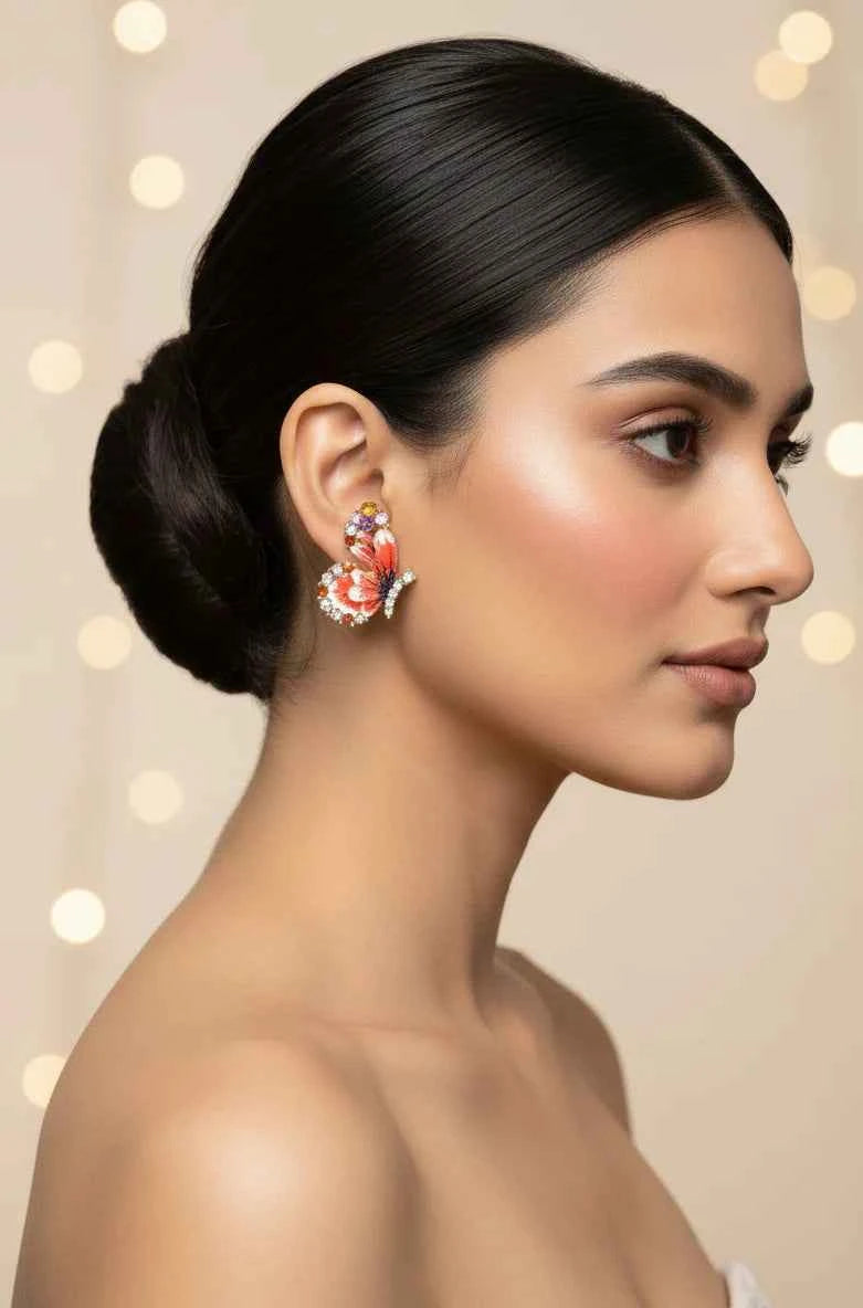 Butterfly Earrings | Gold-Tone Art-Inspired Statement Jewellery