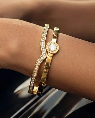 Roman Time Gold Cuff Bracelet | Where Moments Turn into Meaning