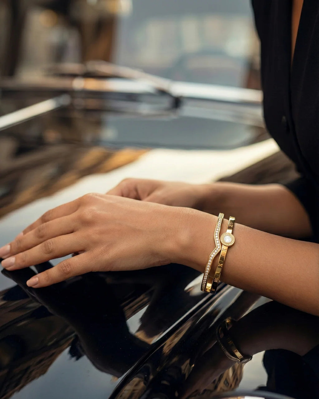 Roman Time Gold Cuff Bracelet | Where Moments Turn into Meaning