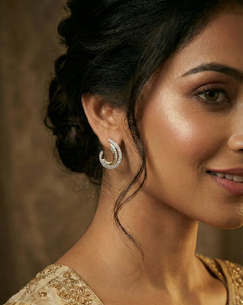 Golden Arc Statement Earrings | Where Movement Meets Modern Luxury