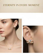 Infinity Jewellery Set | Necklace & Earrings in Gold-Tone Finish