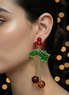 Cherry Dangle Earrings | Playful Gold-Plated Statement Piece