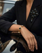 Black Clover Open Cuff Bracelet | Gold-Tone Finish