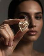 Pearl Heart Outline Earrings | Gold-Tone Finish