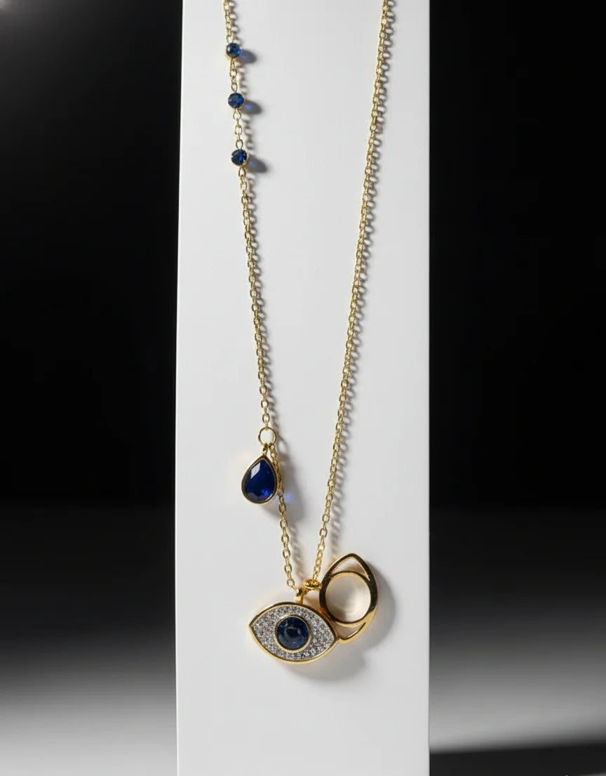 Evil Eye Charm Necklace | A Symbol of Protection in Golden Grace