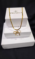 Golden Bow Pearl Necklace | A Gentle Knot of Timeless Elegance