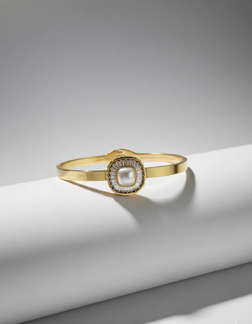 Golden Pearl Cuff Bracelet | A Quiet Statement of Timeless Grace