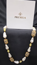 Noir Pearl Majesty Necklace Set | Luxury Baroque Pearl & Enamel Gold-Plated Jewellery
