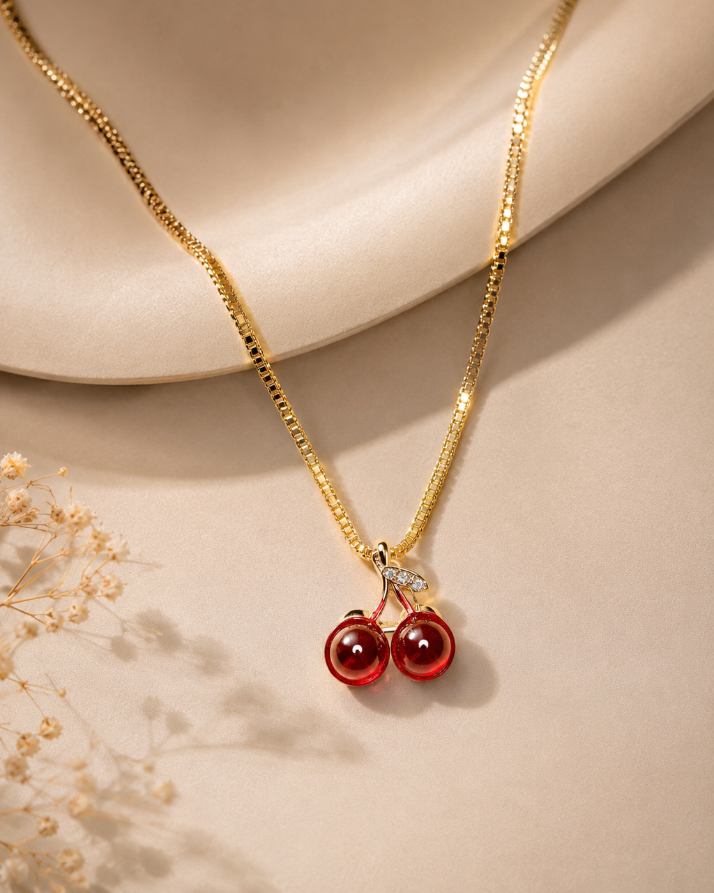 Cherry Charm Pendant Necklace