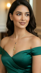 Gemstone Statement Necklace | Power Layered Gold-tone Jewellery