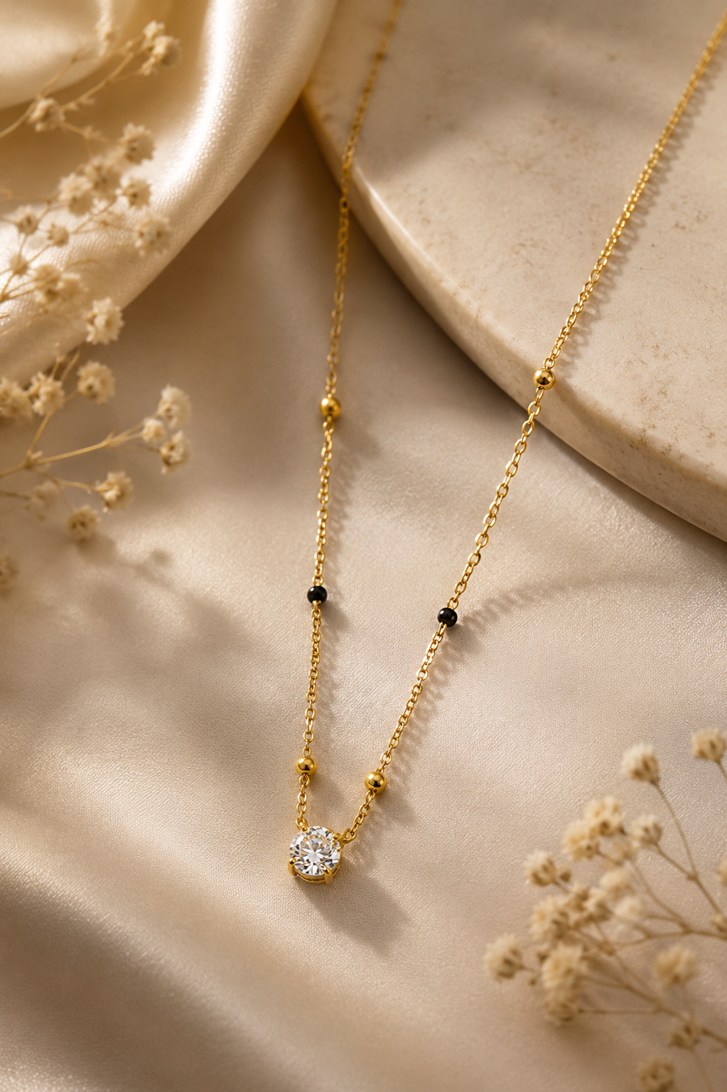 Celeste Solitaire Charm Necklace