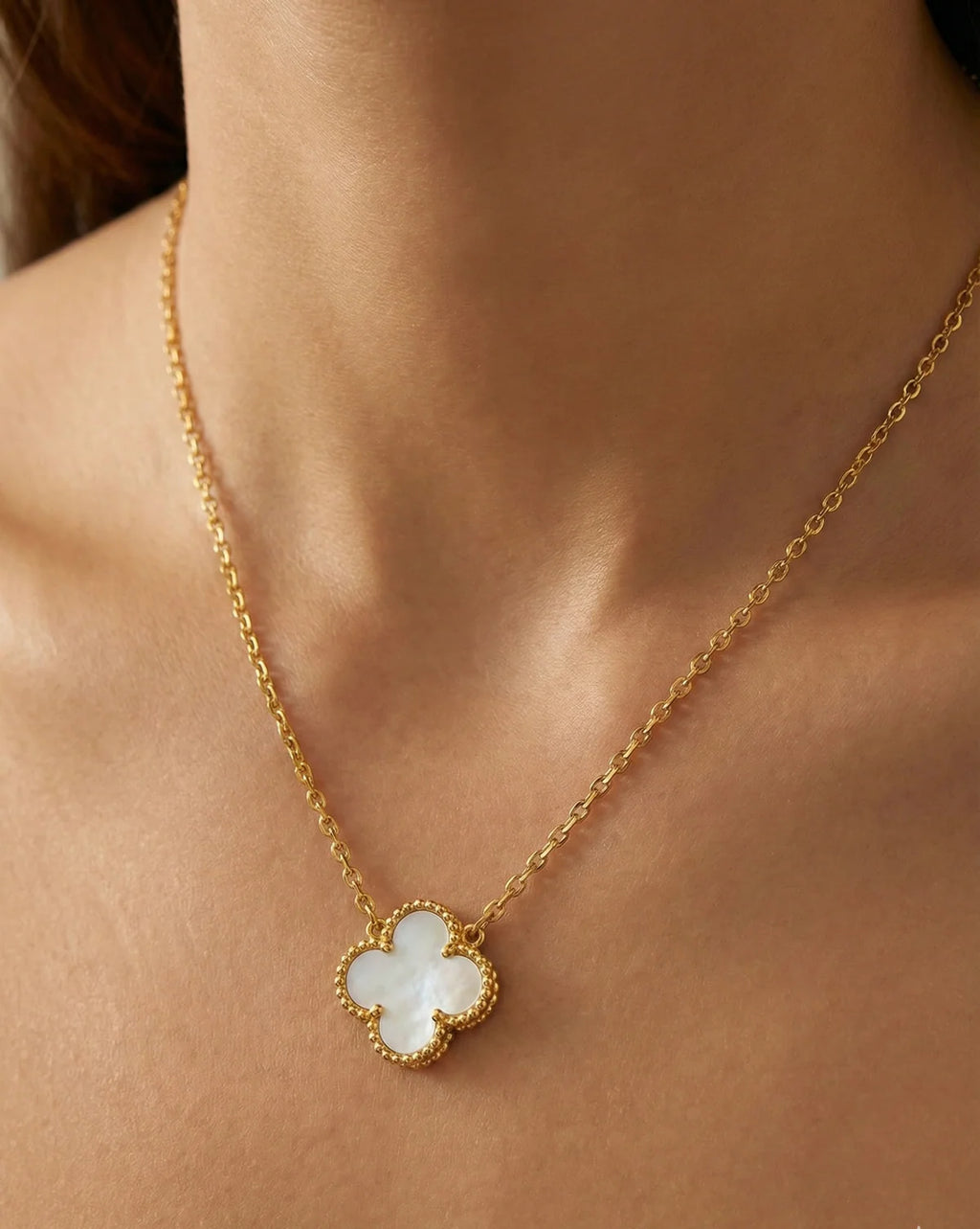 Mother-of-Pearl Clover Necklace | A Symbol of Grace, Luck & Light