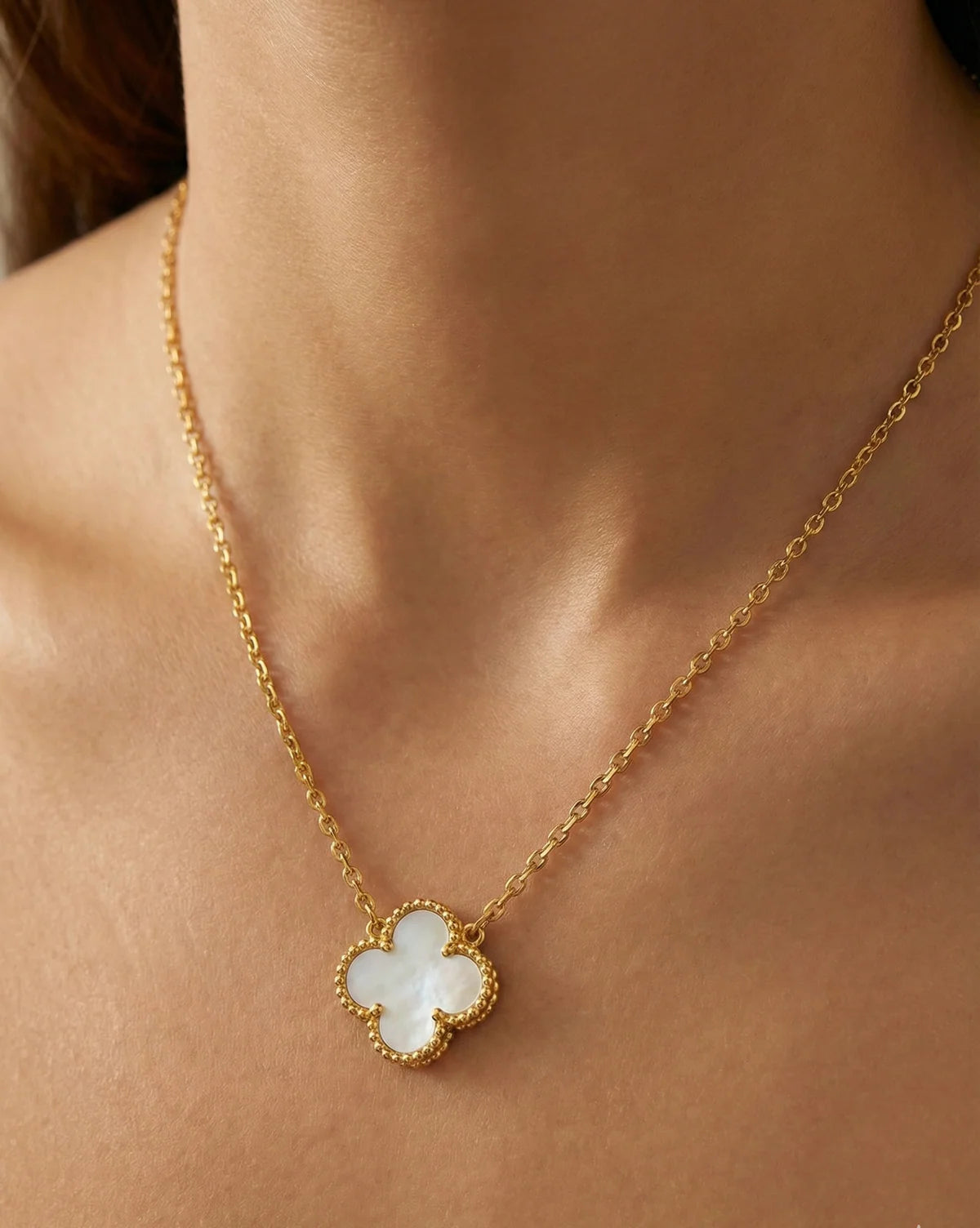 Mother-of-Pearl Clover Necklace | A Symbol of Grace, Luck & Light