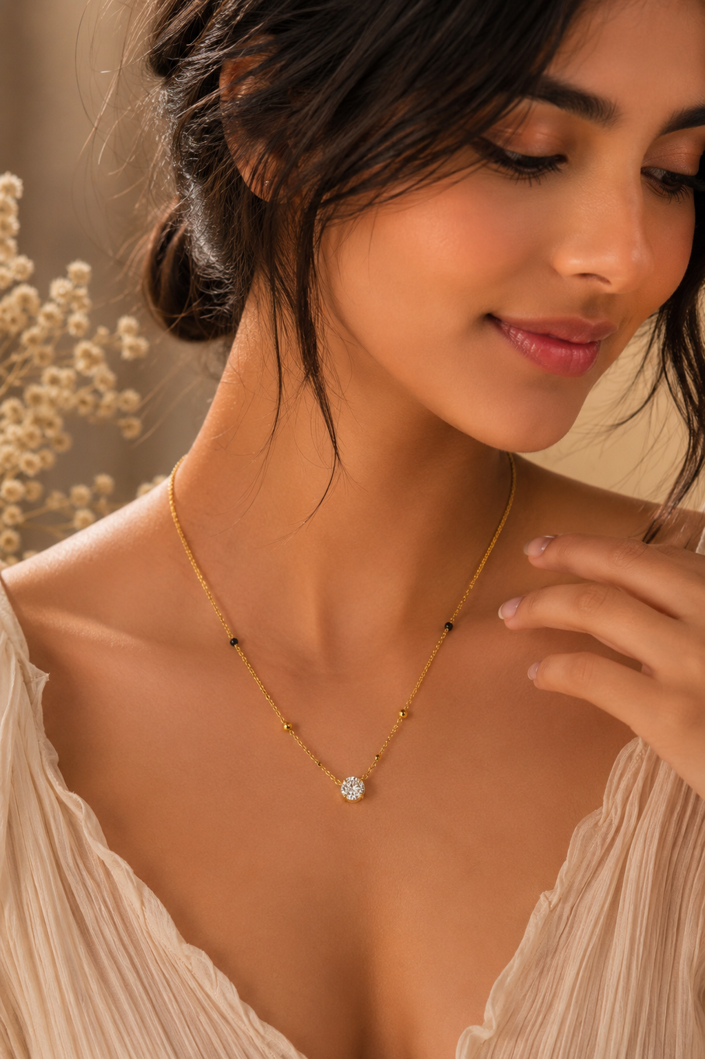 Celeste Solitaire Charm Necklace
