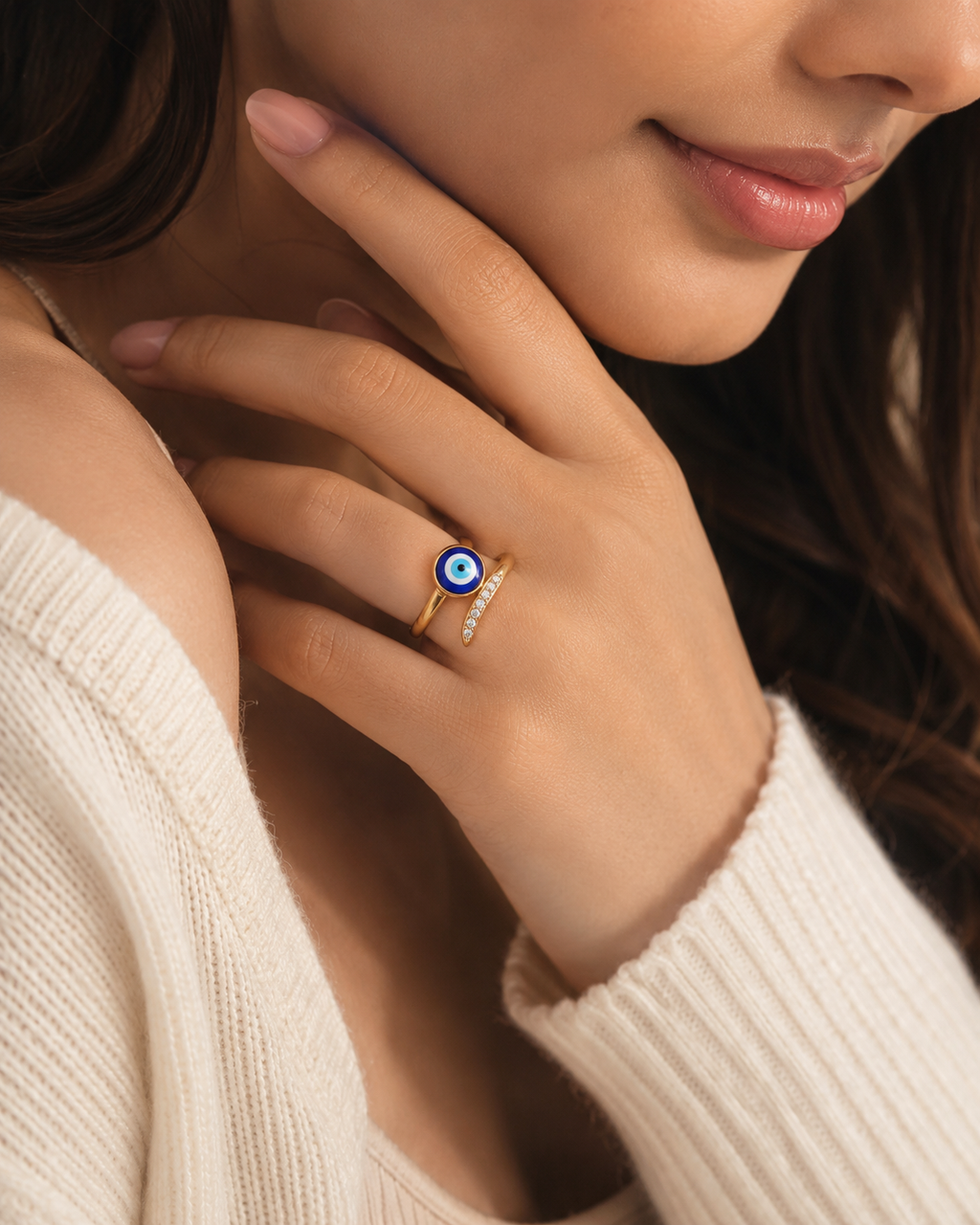 Evil Eye Spiral Ring