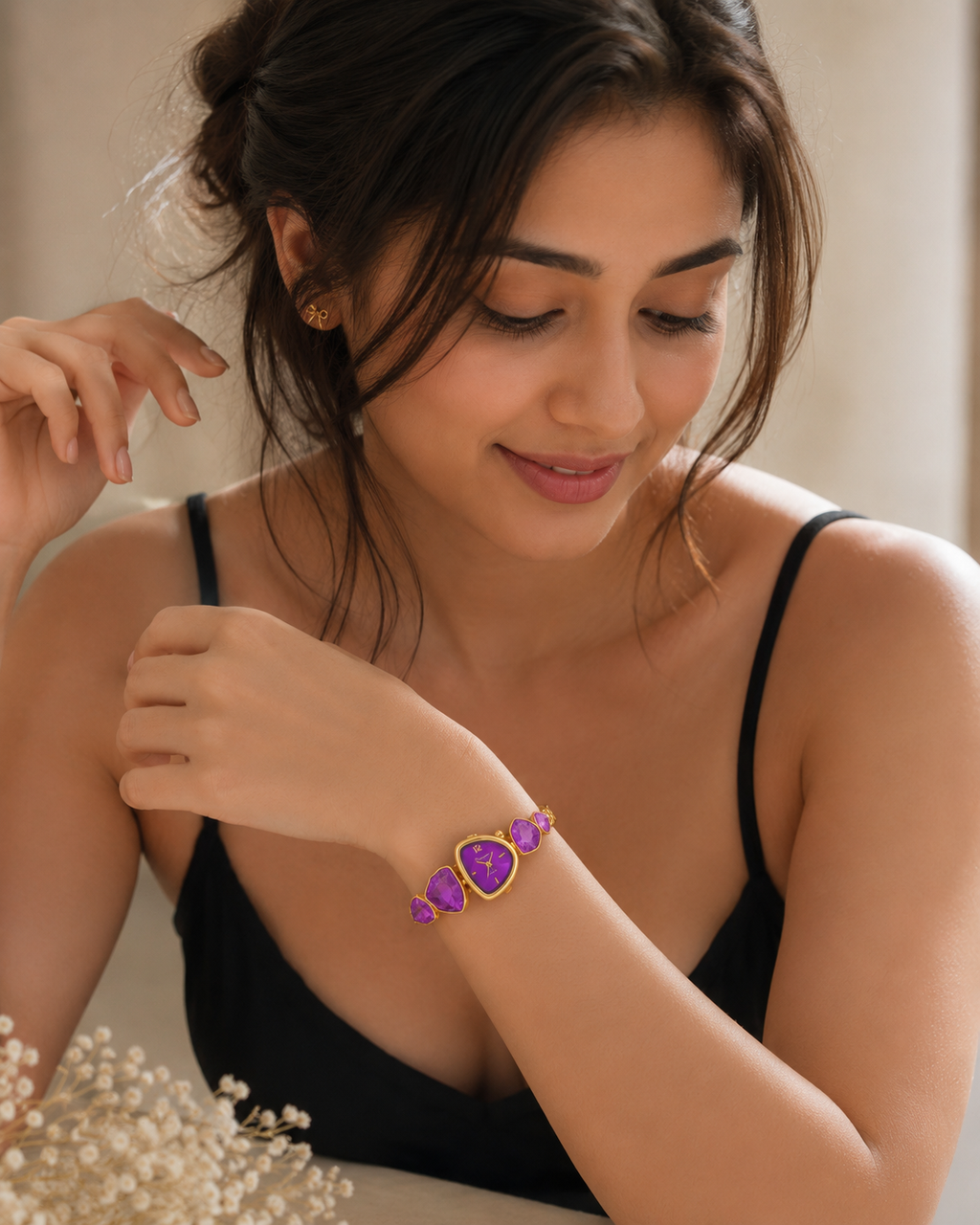 Amethyst Crystal Watch Bracelet