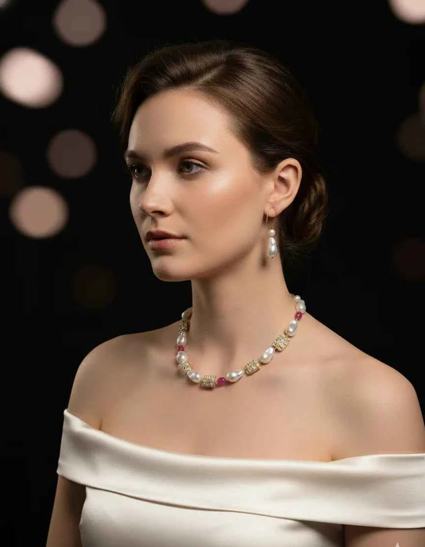 Baroque Pearl & Crystal Set