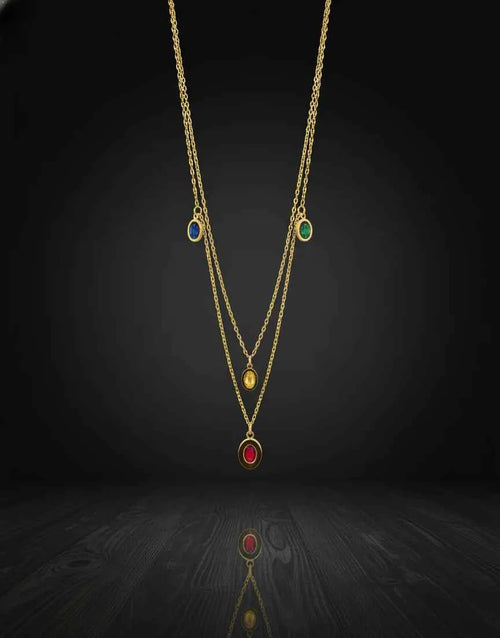 Celestial Gemstone Layered Necklace | Stories of Color, Balance & Grace