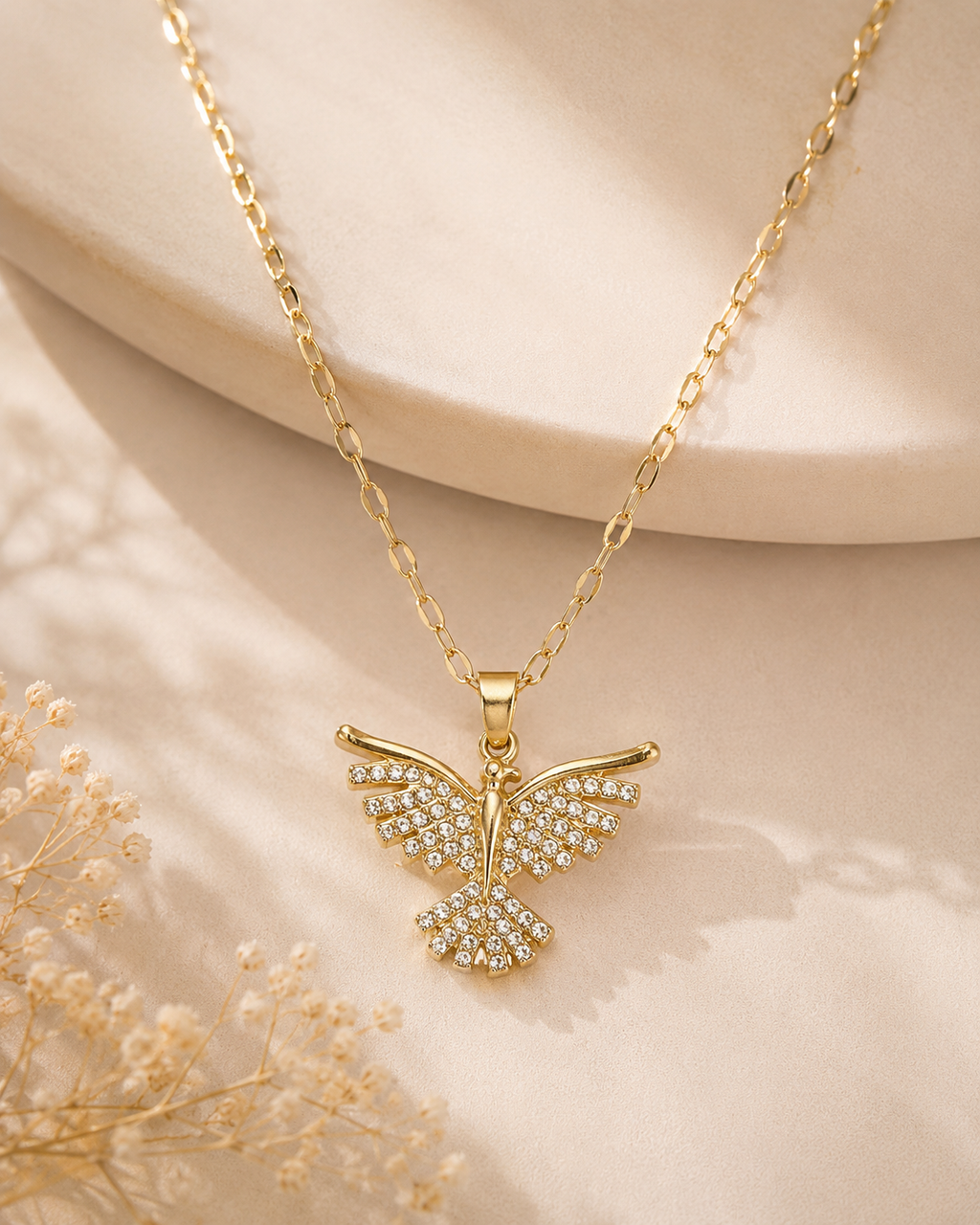 Fly High Crystal Bird Necklace