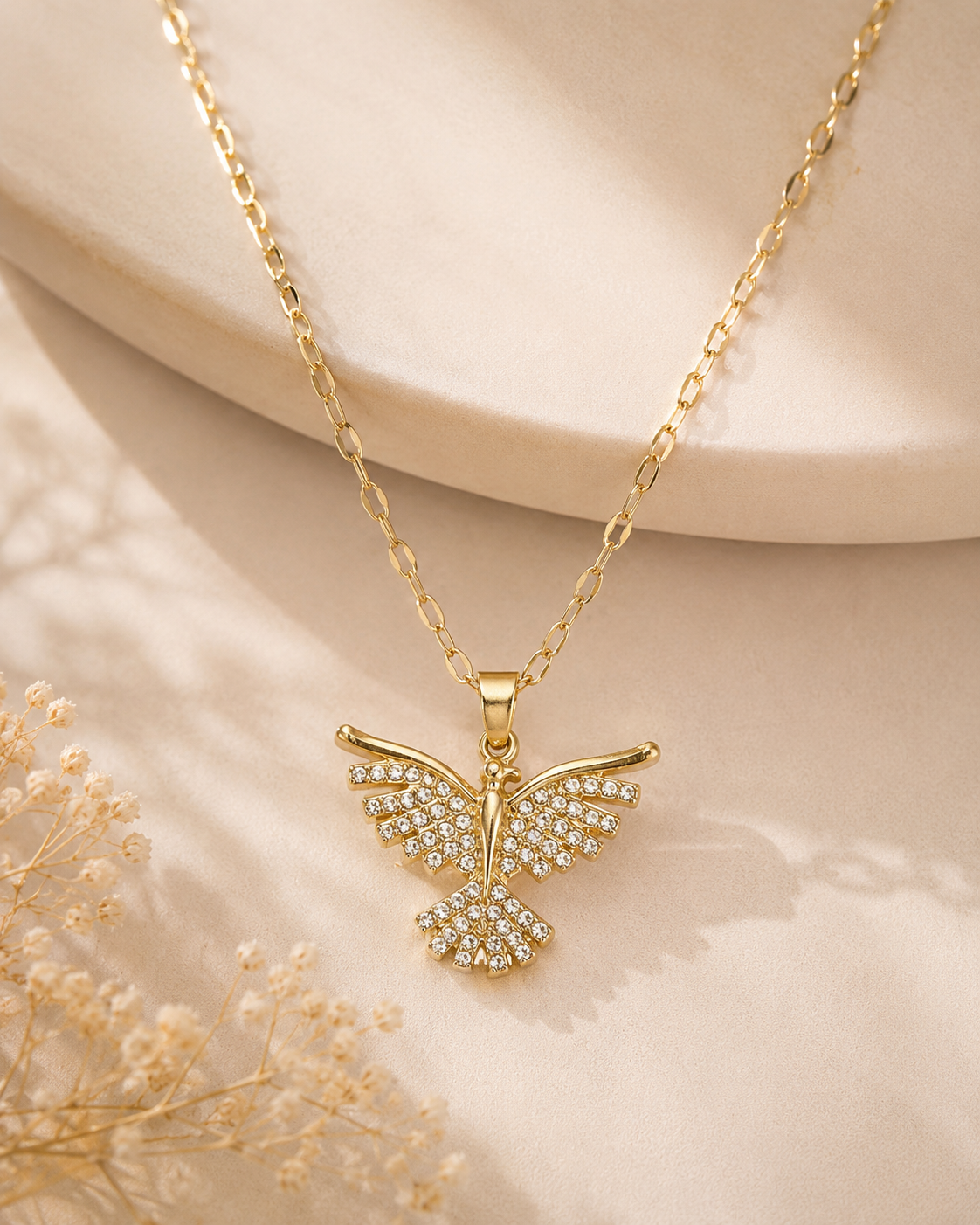 Fly High Crystal Bird Necklace