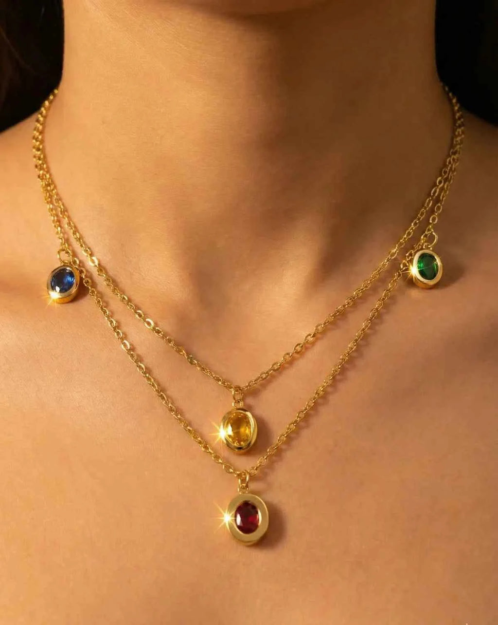 Celestial Gemstone Layered Necklace | Stories of Color, Balance & Grace