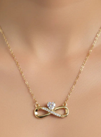 Infinity Jewellery Set | Necklace & Earrings in Gold-Tone Finish