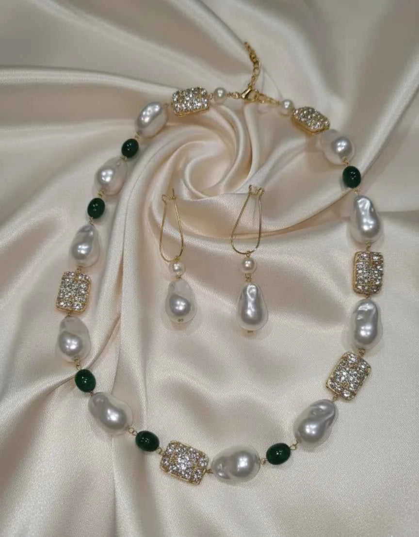 Royal Baroque Necklace Set | Luxury Gold-Plated Traditional Jewellery