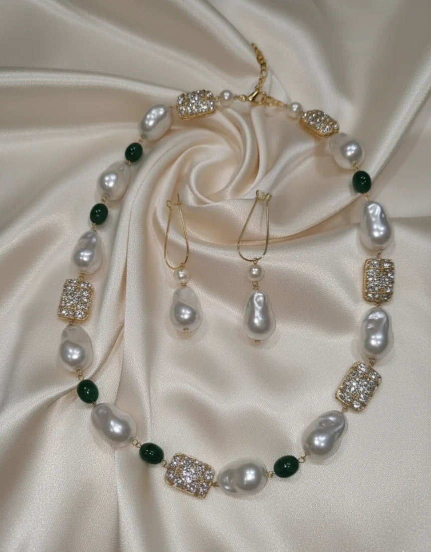 Royal Baroque Necklace Set | Luxury Gold-Plated Traditional Jewellery