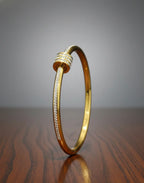 Sleek Crystal Detail Bracelet | 18k Gold-Tone Finish