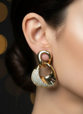 Infinite Glow Link Earrings | Gold-Tone Statement Jewellery