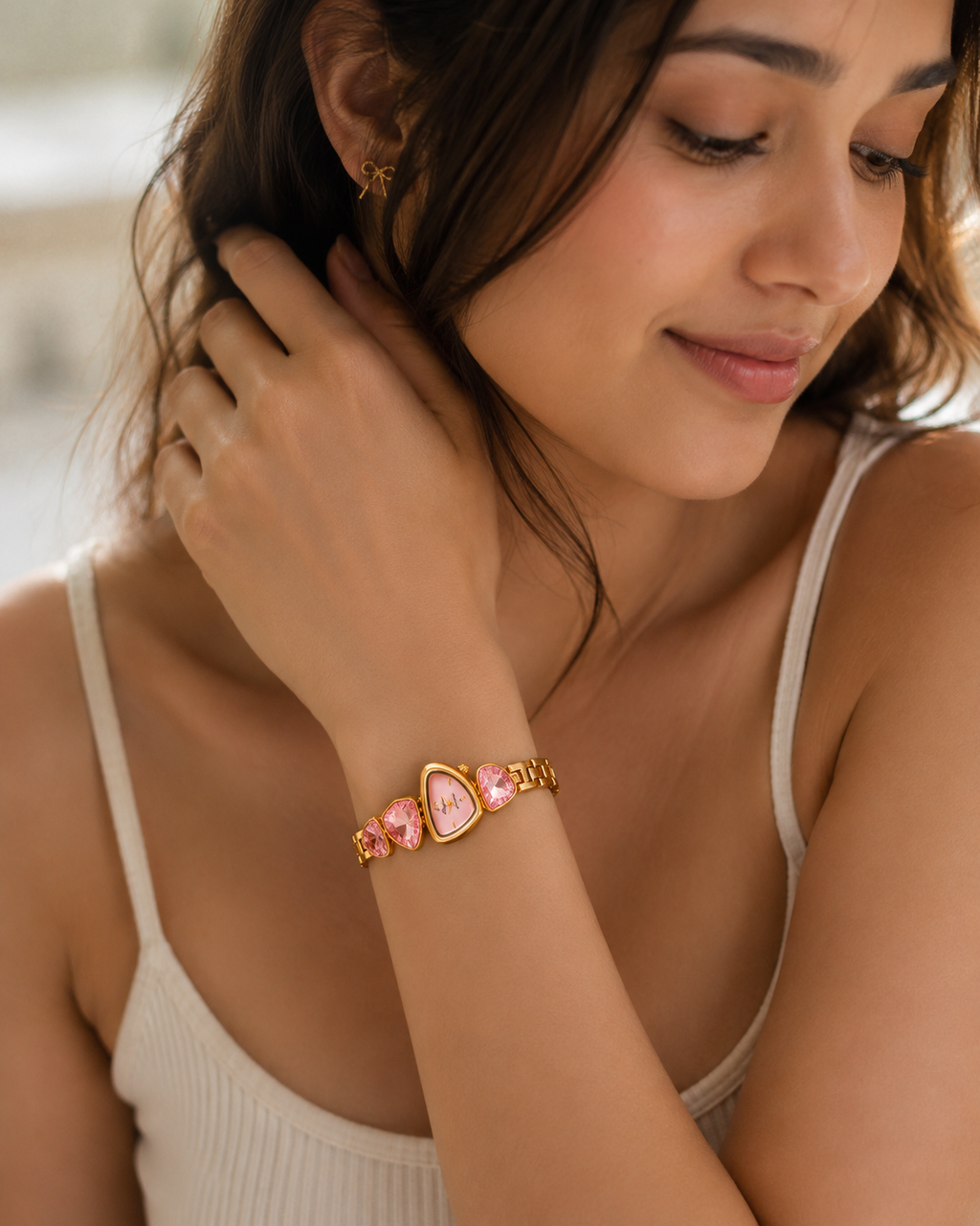 Blush Crystal Watch Bracelet