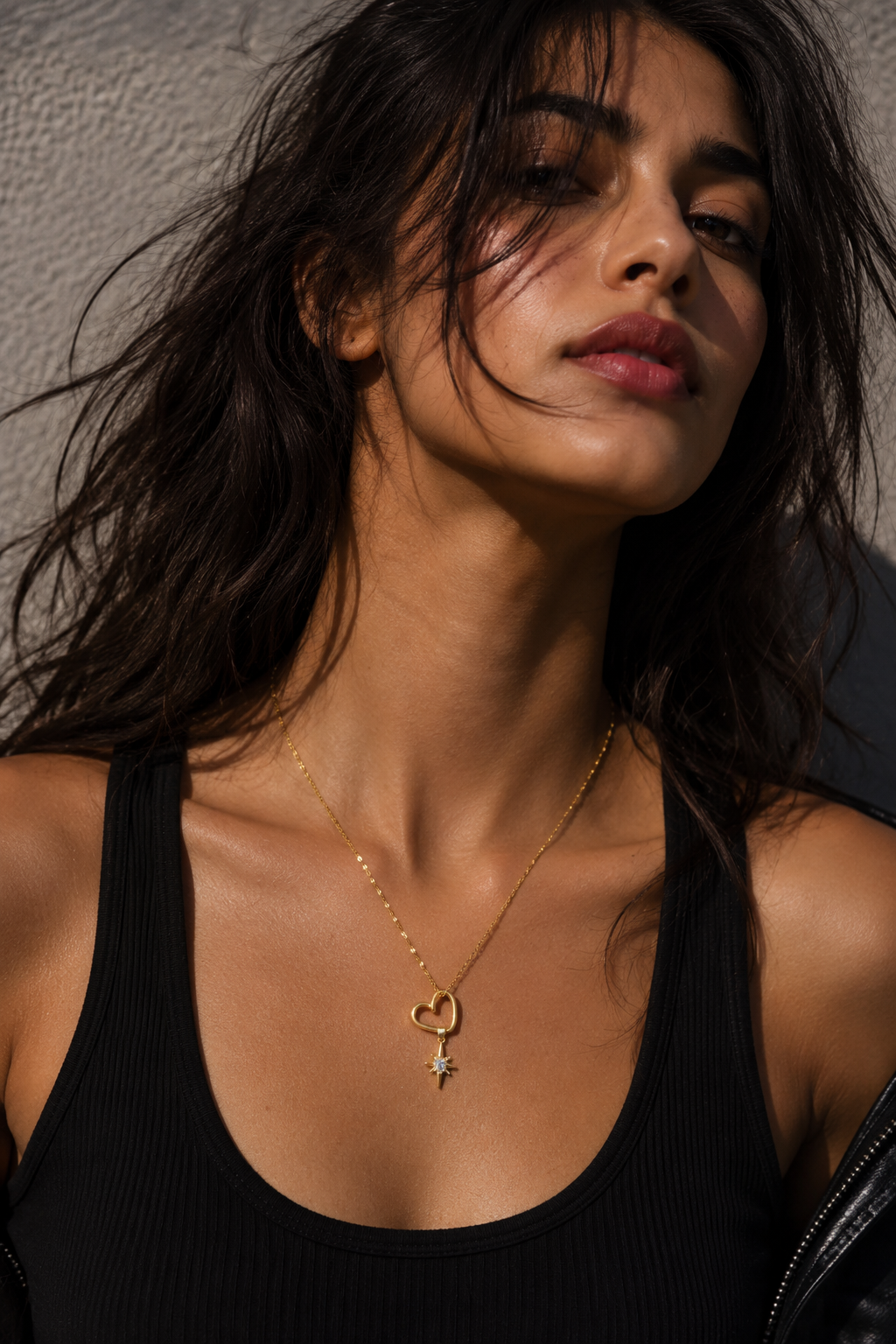 Starlit Heart Charm Necklace