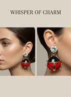Ladybug Drop Earrings | Gold-Plated Statement Jewellery