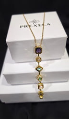 Gemstone Statement Necklace | Power Layered Gold-tone Jewellery