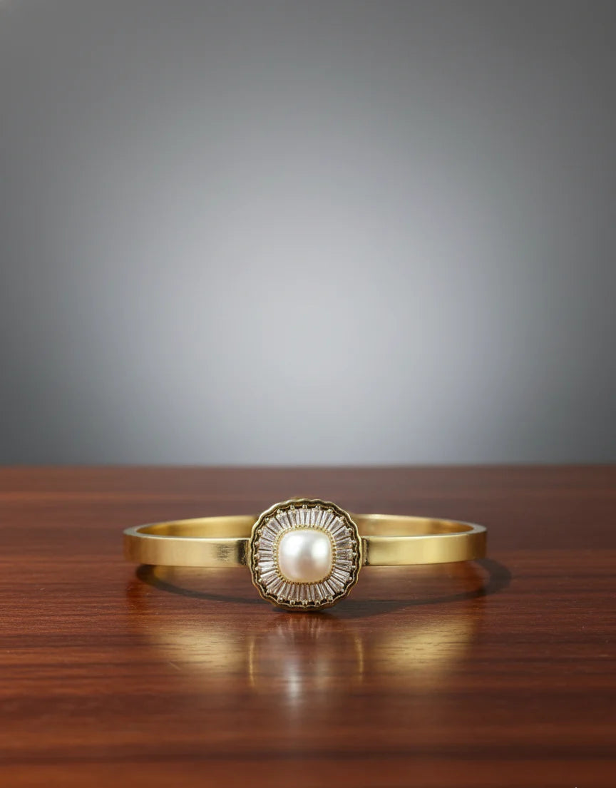 Golden Pearl Cuff Bracelet | A Quiet Statement of Timeless Grace