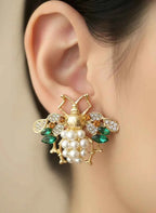 Queen Bee Pearl Earrings | Gold-Tone Statement Jewellery