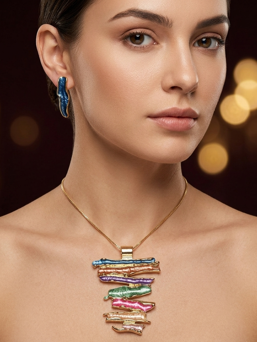 Aurora Layers Statement Pendant Set