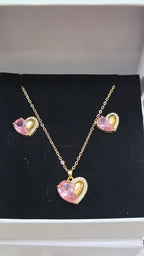 Heart of Passion Jewellery Set | Necklace & Earrings in Gold-Tone Finish