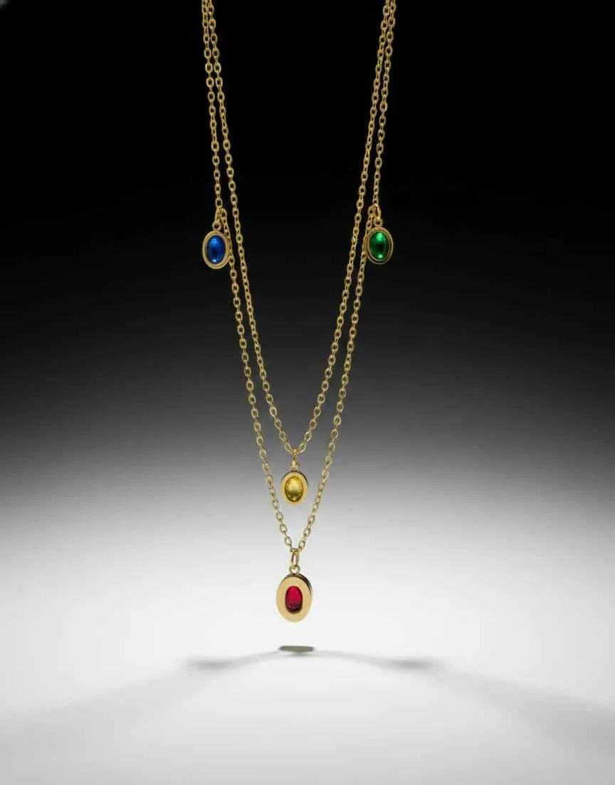 Celestial Gemstone Layered Necklace | Stories of Color, Balance & Grace