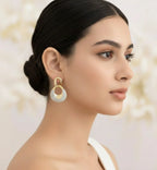 Infinite Glow Link Earrings | Gold-Tone Statement Jewellery