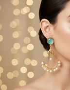 Prexela Ocean Luxe Pearl Hoop Earrings | Gold-Plated Statement Earrings for Elegant Women